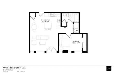 the floor plan of unit type d1 floor plan